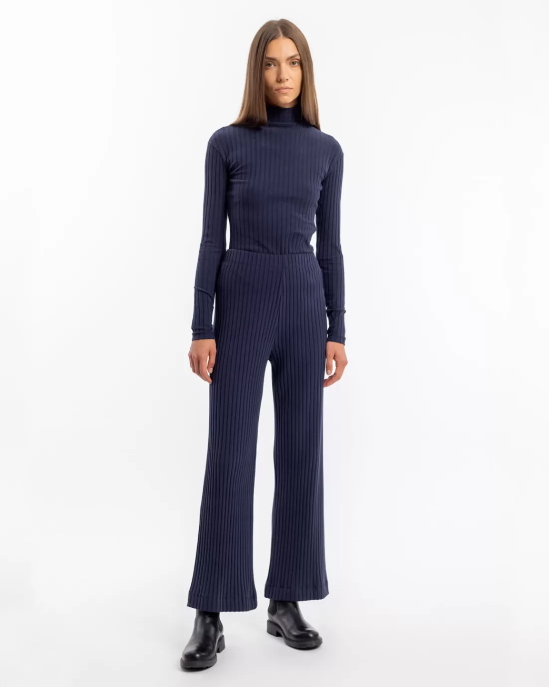 Pants & Shorts | Rotholz Ribbed Lounge Pant Organic Cotton - Dark Blue
